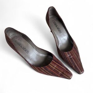 Vintage 90s PETER KAISER red and black leather pointed toe pumps 6.5